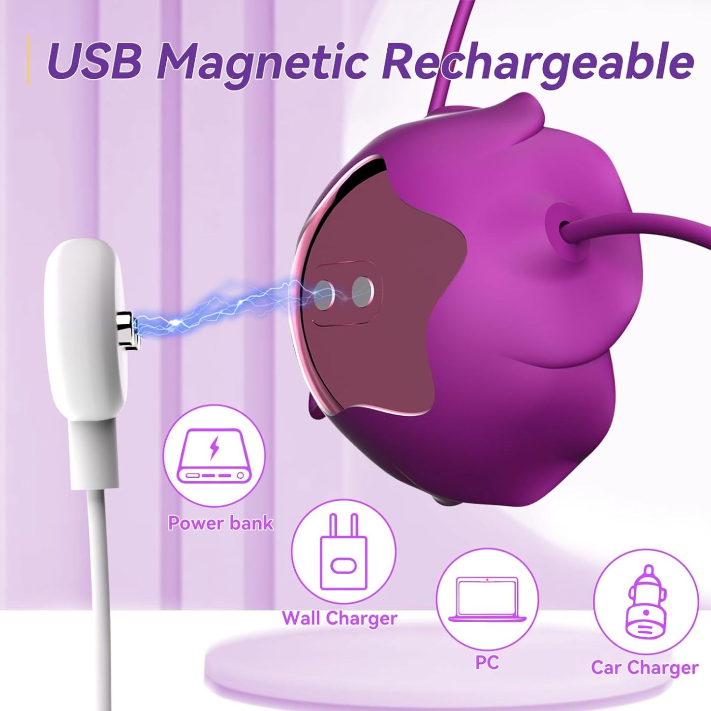 Nipple Toys Rose Sex Toy, Nipple Vibrator with 10 Vibration Modes Adjustable Rechargeable Vibrating Nipple Clamps Adult Toys for Couples or Women BDSM Sex Pleasure