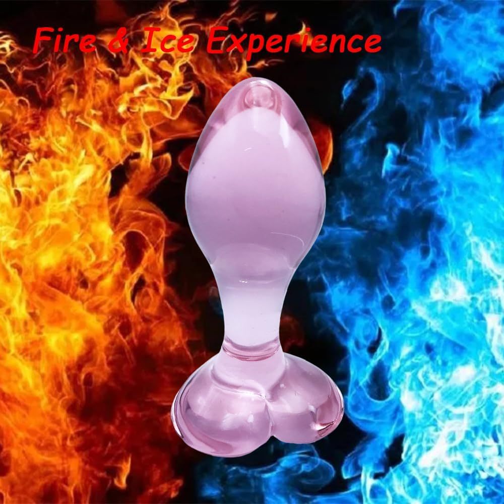 Crystal heart-shaped butt plug SM adult lesbians and couples