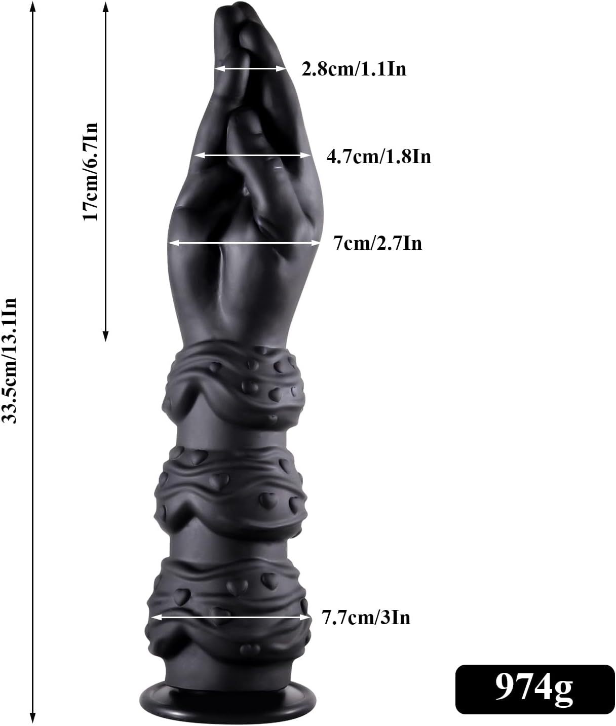 Silicone Fist Dildo 13.1 Inch Realistic Handheld Dildo