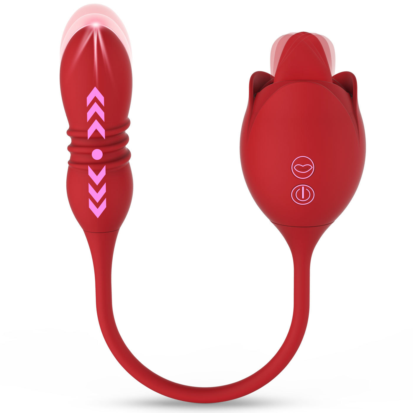 Rose double-headed tongue licking swinging vibration retractable jumping egg female masturbation vibrator sex toys