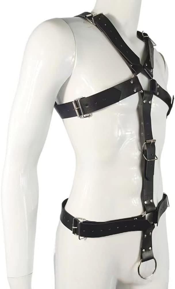 Men Adjustable Buckle Body Chest Garter Belt