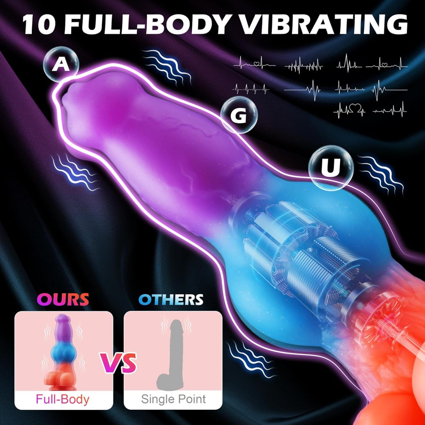Vibrating Monster Fantasy Squirting Dildo 9.53 Inch 3-in-1