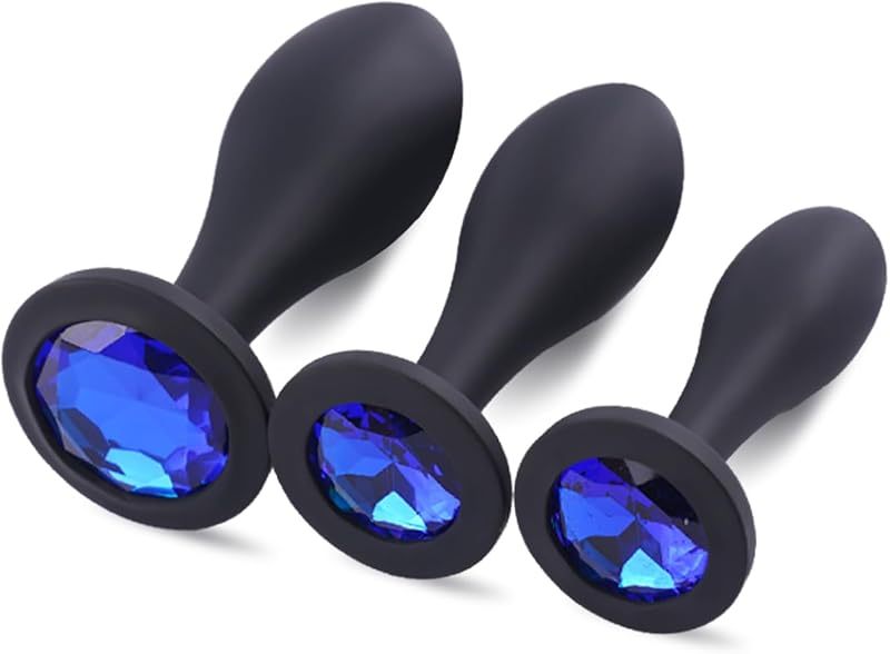 Toys,3pcs Butt Plug Jeweled Anal Plugs Silicone Anal Toys Anal Training Kit Adult Sex Toys Games Butt Plug,Personal Sex Toy for Adult Women,Men and Couples (Pink)