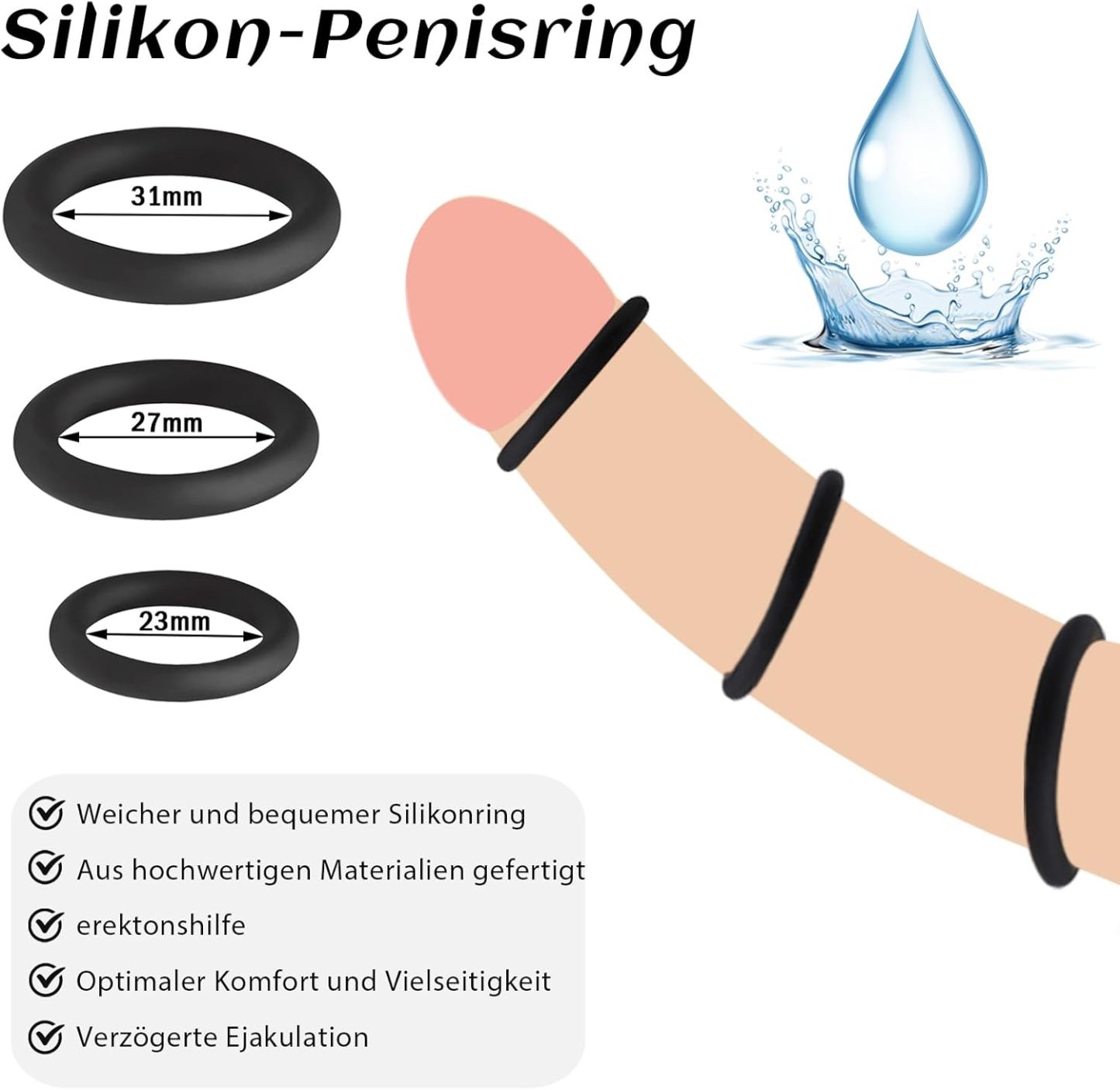 Inflatable Ring Stretchy Silicone Cock Ring with Pump and 3 Cock Rings Extreme Silicone Adjustable Ring Testicle Rings Rings Sex Toy for Couples Extreme Sex Toys Long-Lasting Erection