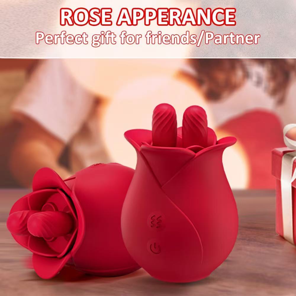 Foreign trade new Romeo Rose double tongue licking vibrator female clitoral nipple orgasm sex toys wholesale