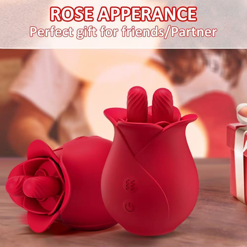 Foreign trade new Romeo Rose double tongue licking vibrator female clitoral nipple orgasm sex toys wholesale