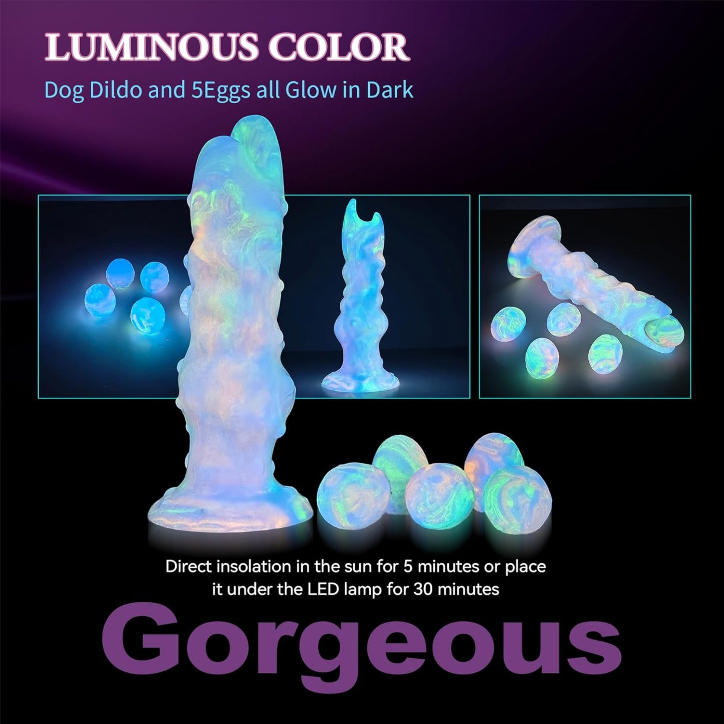 8 Inch Air Pump Dragon Dildo with 5 Balls Egg Laying Sex Toy for Women and Couples