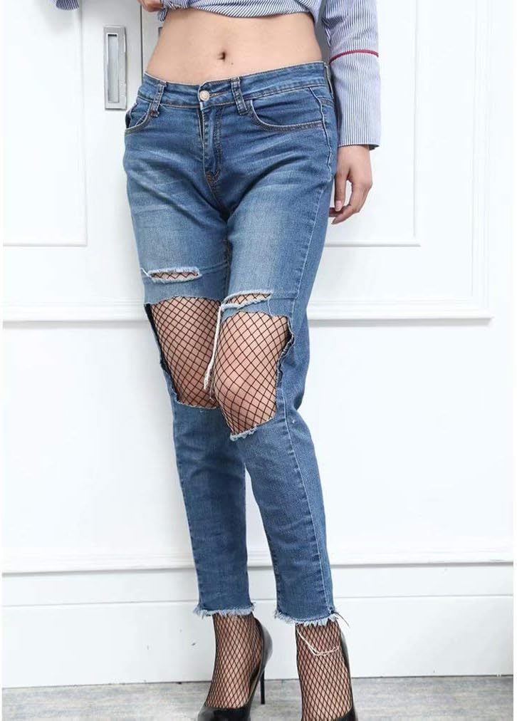 Charmnight Women's High-Waisted Leggings and Fishnet Stockings