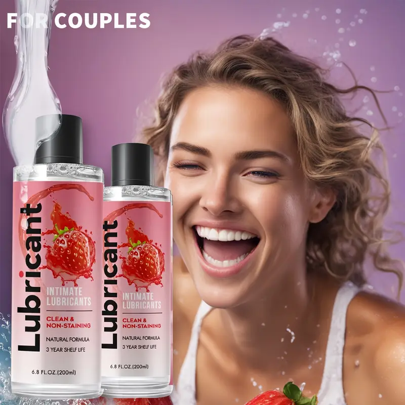 2 bottles of strawberry flavor, foreign trade lubricant female private care lubricant adult products