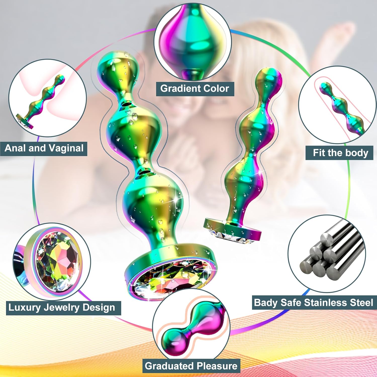 Anal plug sex toy anal trainer 3-piece set for men, women and couples