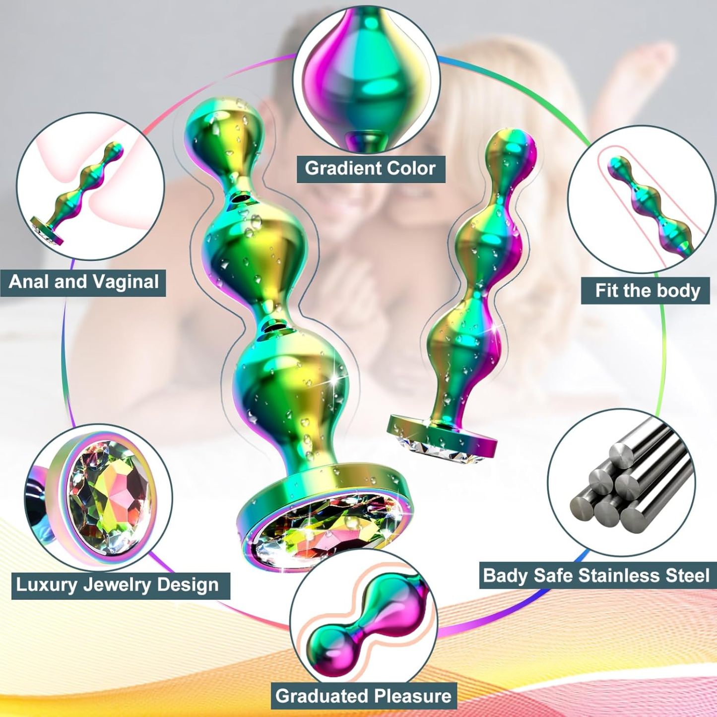Anal plug sex toy anal trainer 3-piece set for men, women and couples