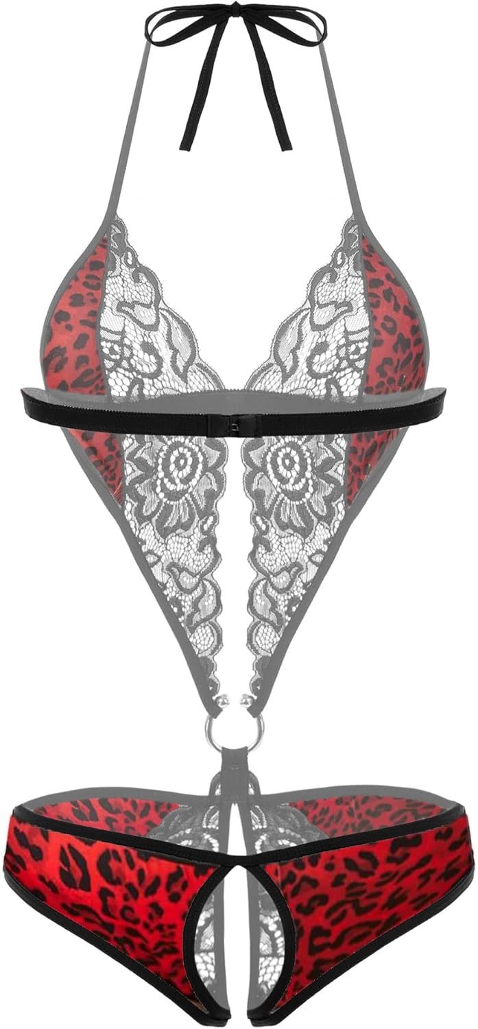 Avidlove Women's Deep V Lingerie Lace Bodysuit