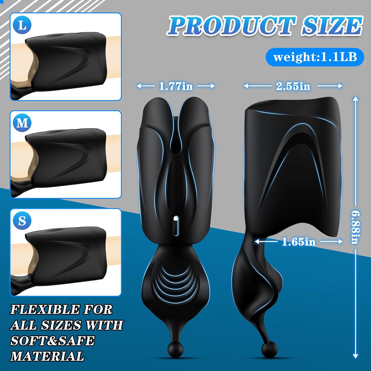 Multipurpose male masturbator with 10 vibrations, rechargeable for male sex toys