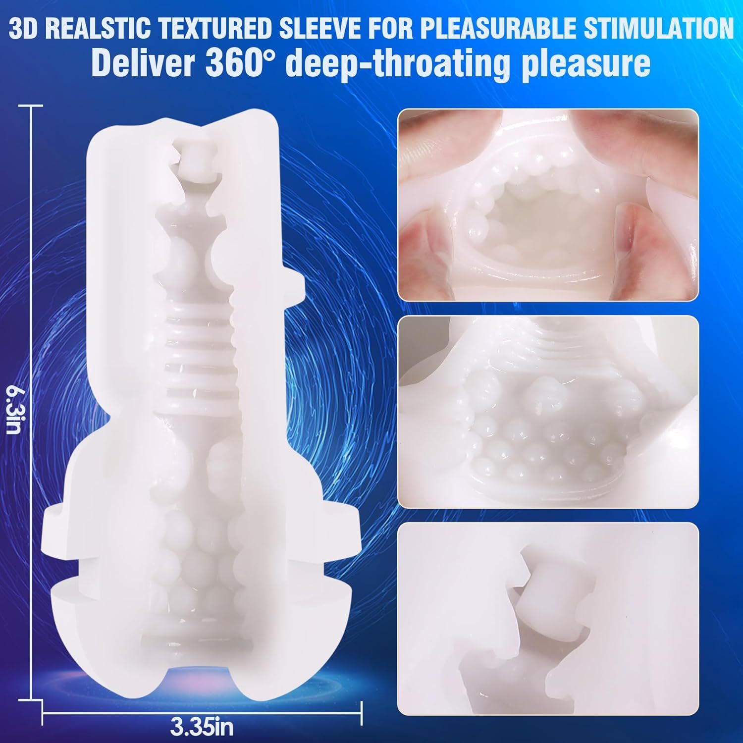Male Masturbators Sex Toys for Men - ZEMALIA Male Adult Toys with 5 Vibration & 5 Suction, Mens Vibrator Hands Free Pocket Pussy Penis Pump with 3D Textured Sleeve, Male Strokers Blowjob Sex Machine