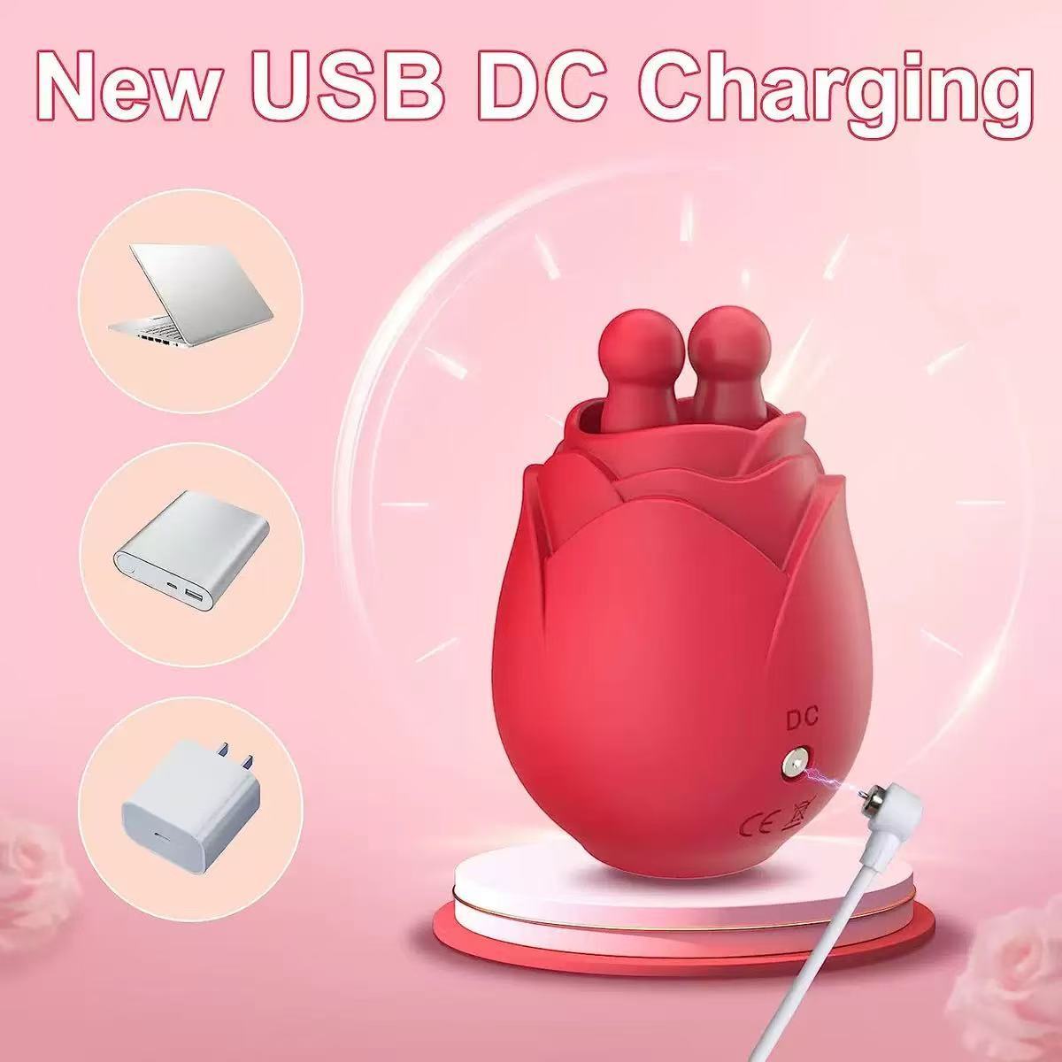 Foreign trade new Romeo Rose double tongue licking vibrator female clitoral nipple orgasm sex toys wholesale