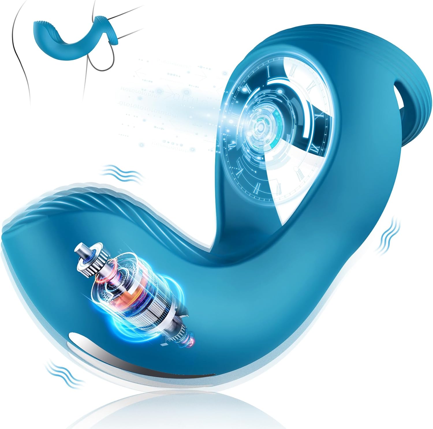 Vibrating Cock Ring Sex Toys - ZEMALIA Rechargeable Penis Ring Vibrator with 10 Vibrations for Men Erection Enhancing and Perineum Stimulator,Adult Toys for Couples Fun Blue