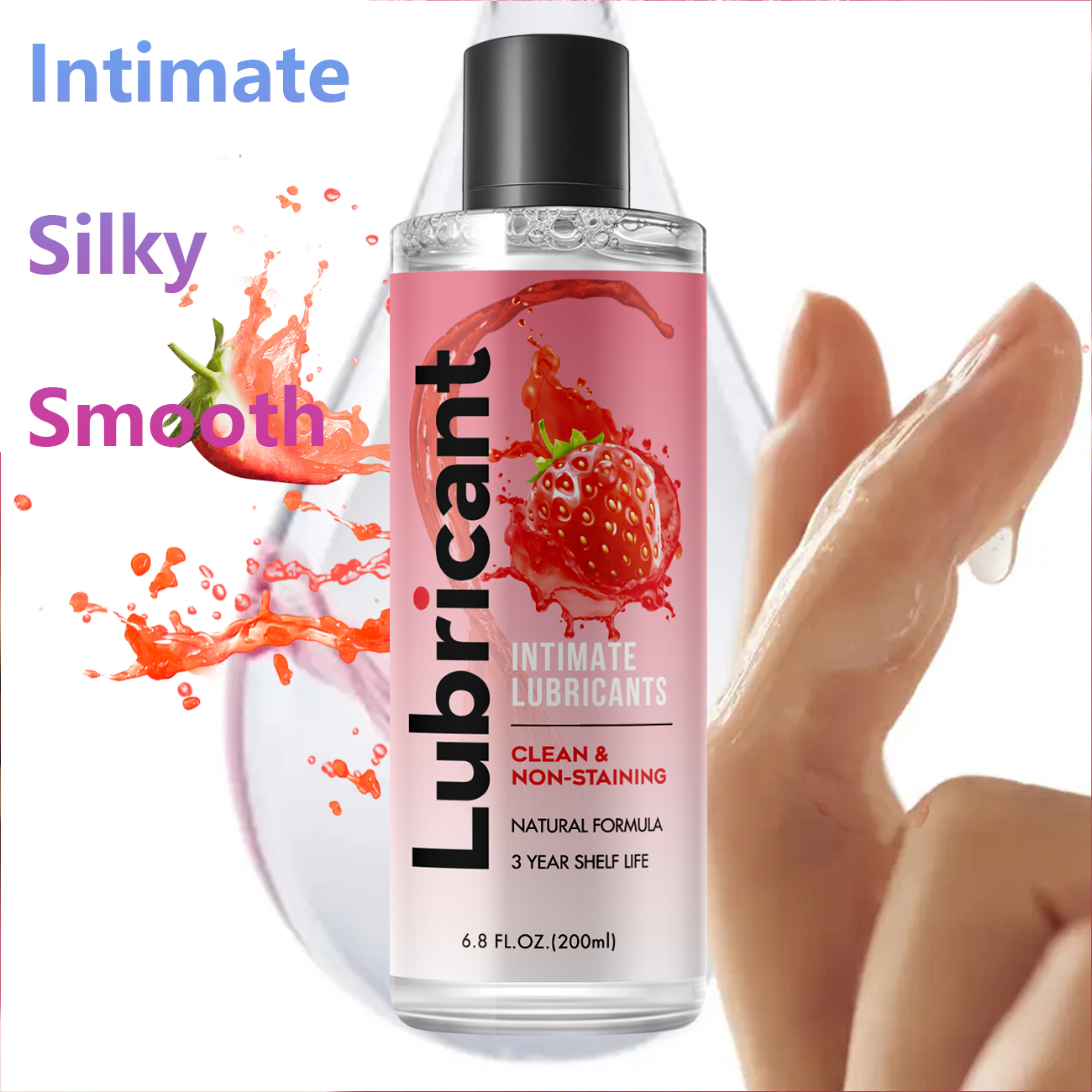 3 bottles of strawberry flavor, foreign trade lubricant female private care lubricant adult products