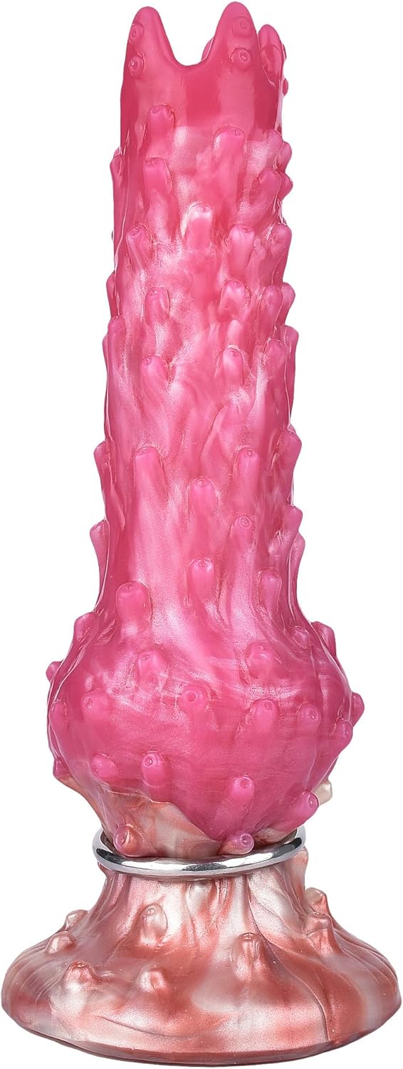 9 Inch Knotted Pink Silicone Dildo Inflatable Air Pump for Women Men Anal Play