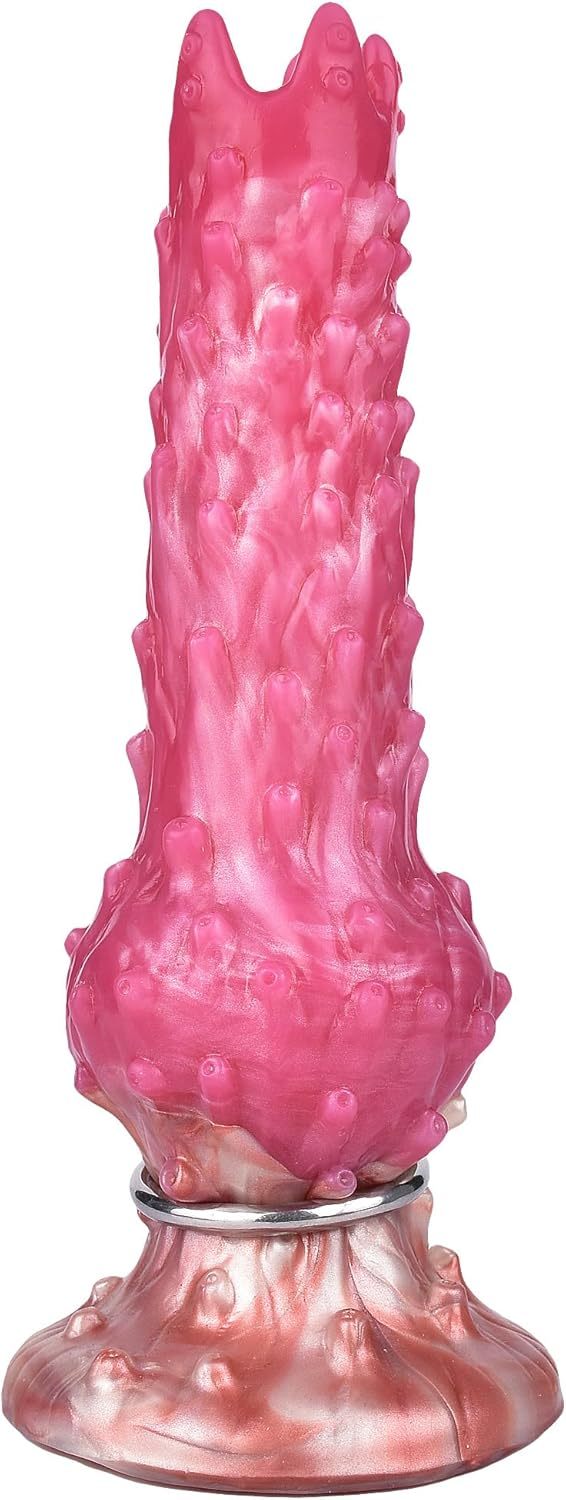 9 Inch Knotted Pink Silicone Dildo Inflatable Air Pump for Women Men Anal Play
