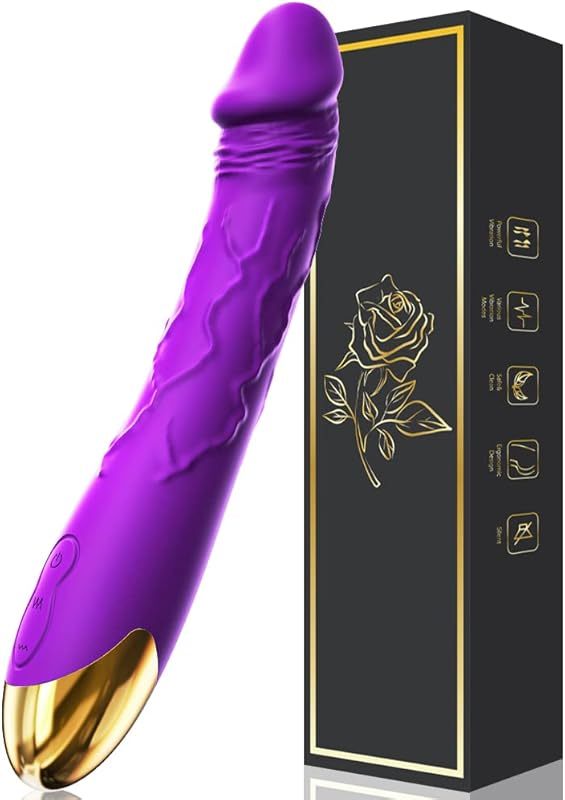 7.6 Inch Realistic Dildo Vibrator for Women,10 Powerful Vibration Modes for Clitoral and G-spot Stimulation, Waterproof Rose Adult Sex Toys for Women and Couples