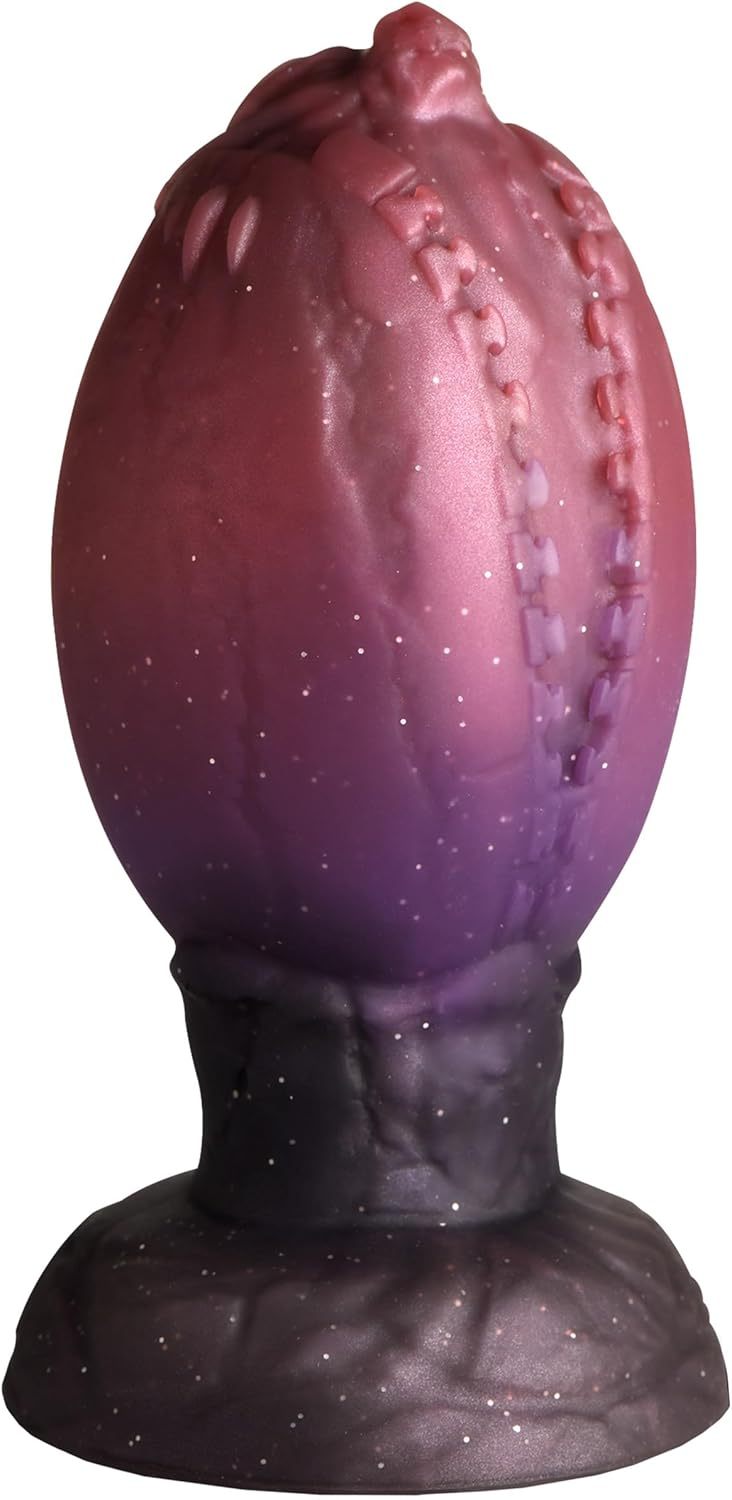 Large egg stopper for men, women and couples. Harness compatible with wide base