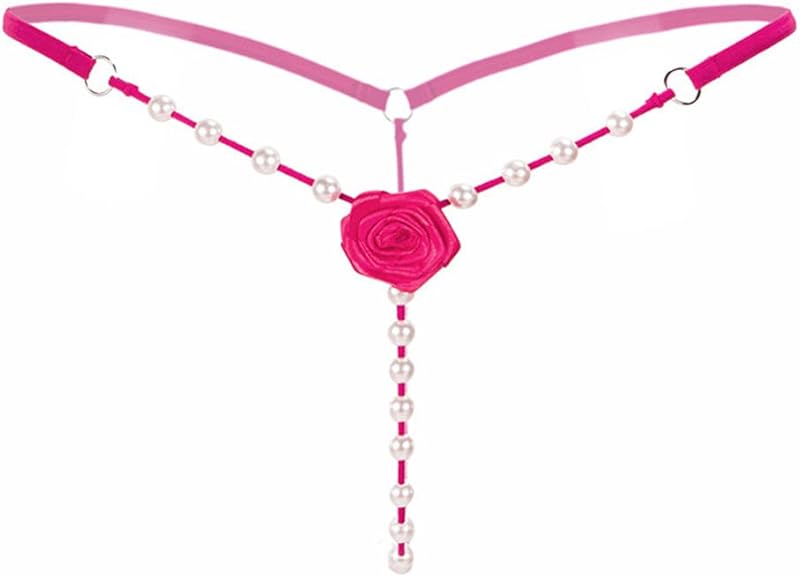 T-Back G-String Embroidered Rose Beaded Thong