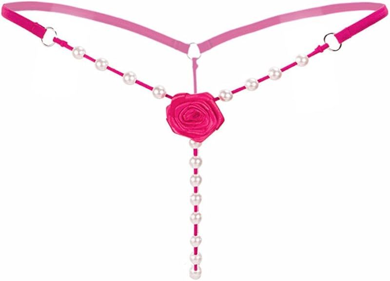 T-Back G-String Embroidered Rose Beaded Thong