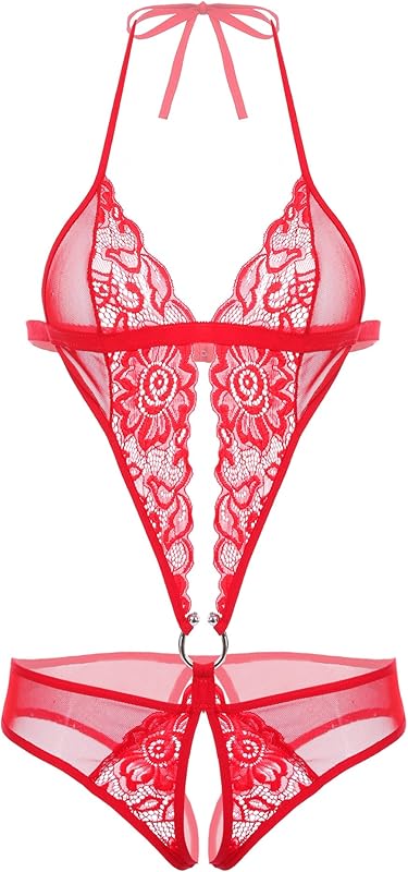 Avidlove Women's Deep V Lingerie Lace Bodysuit