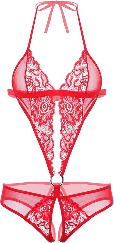 Avidlove Women's Deep V Lingerie Lace Bodysuit