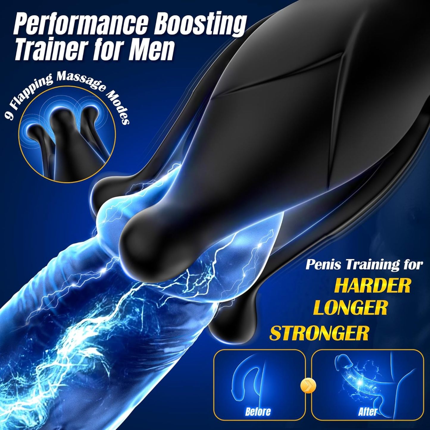 Prostate Massager Anal Toy with 9 Tension Shocks