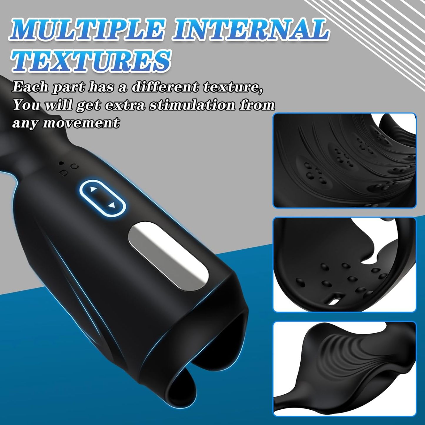 Multipurpose male masturbator with 10 vibrations, rechargeable for male sex toys