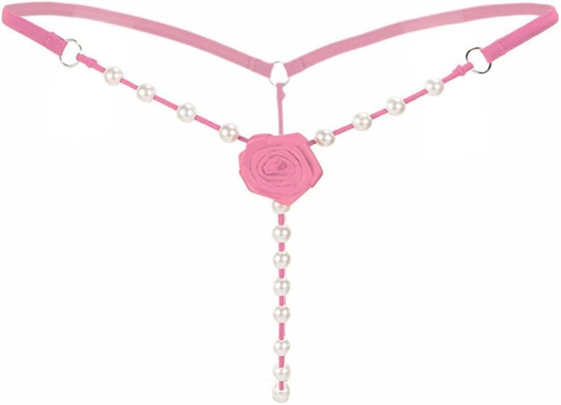 T-Back G-String Embroidered Rose Beaded Thong