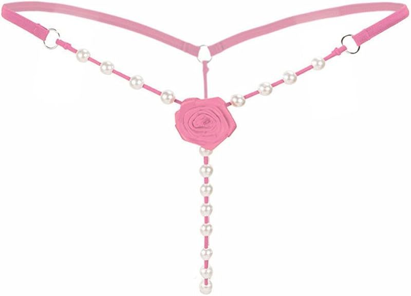 T-Back G-String Embroidered Rose Beaded Thong