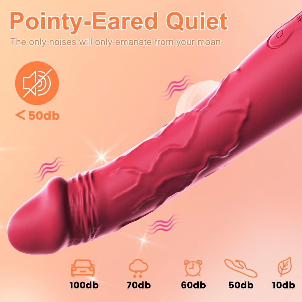 7.6 Inch Realistic Dildo Vibrator for Women,10 Powerful Vibration Modes for Clitoral and G-spot Stimulation, Waterproof Rose Adult Sex Toys for Women and Couples