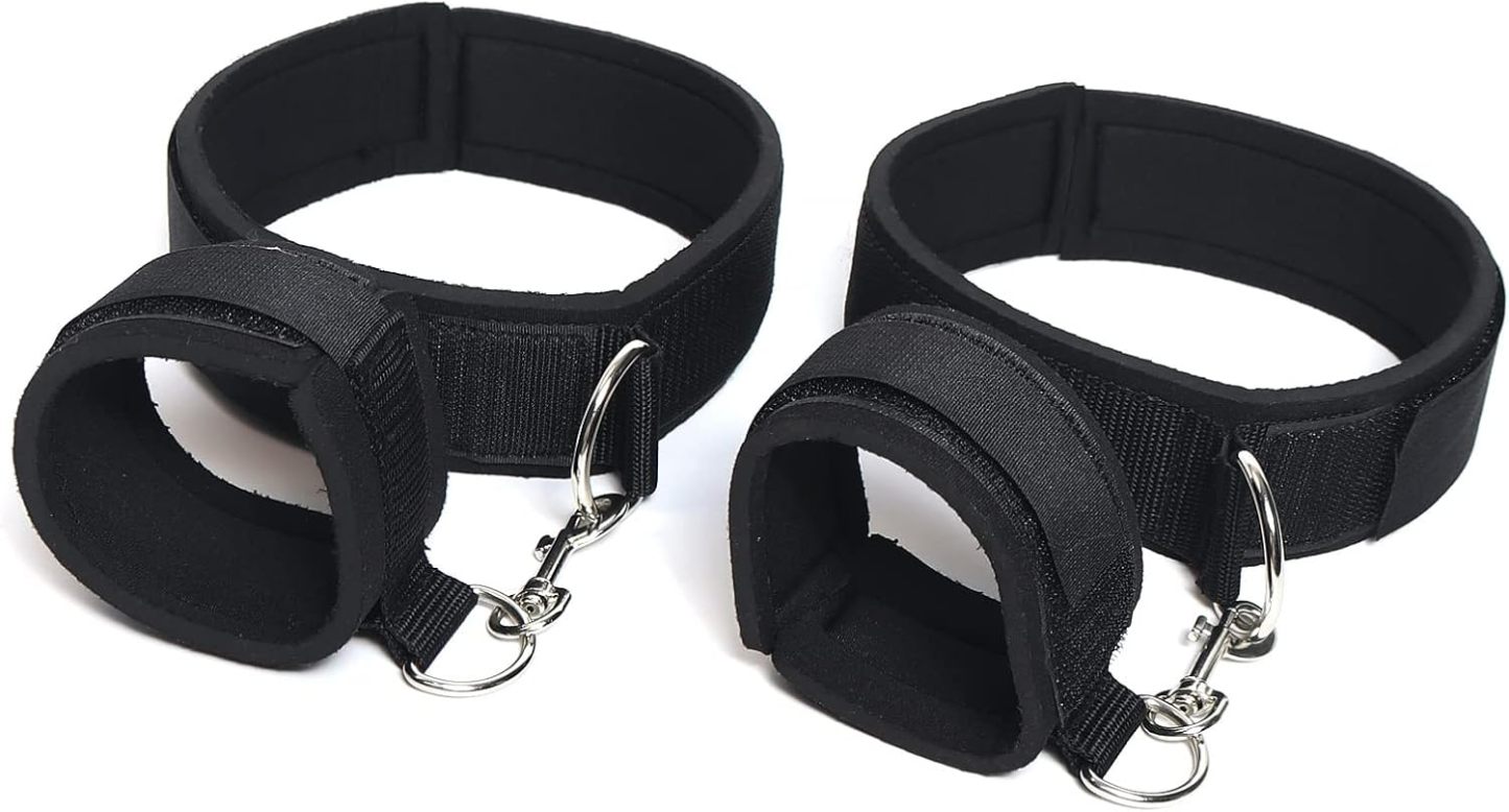 Sex Bondage Wrist & Thigh Cuffs BDSM Restraints Set, Sex Toys for Women with Adjustable Leg Straps Handcuffs for Couple Beginner SM Game Play