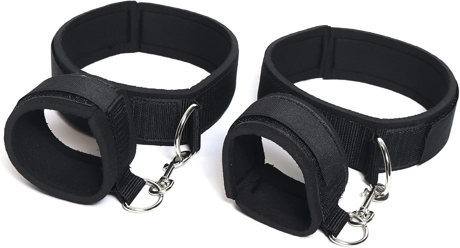 Sex Bondage Wrist & Thigh Cuffs BDSM Restraints Set, Sex Toys for Women with Adjustable Leg Straps Handcuffs for Couple Beginner SM Game Play