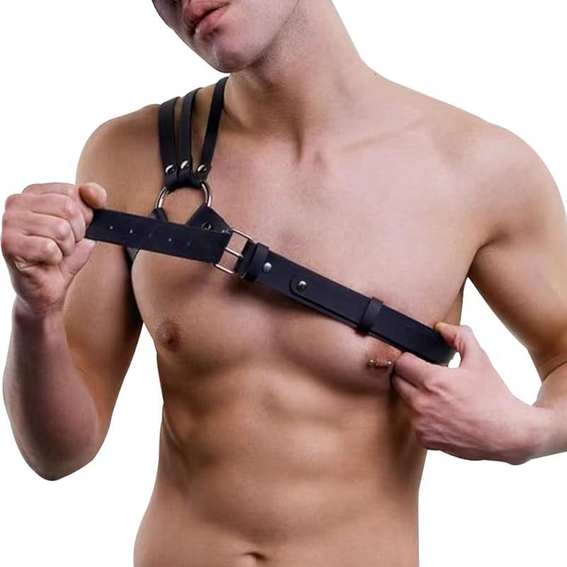 Men Adjustable Buckle Body Chest Garter Belt