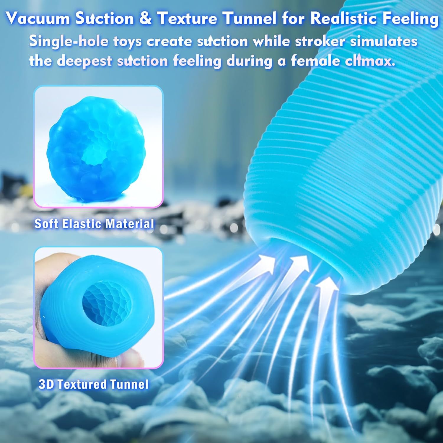 Male Masturbator Adult Sex Toys for Men - Spinning Textured Stroker Pocket Pussy for Men Masturbation, Ultra-Soft Stretchy Egg Penis Blowjob Sex Toy with Storage Box, Pocket Pussies Masturbators