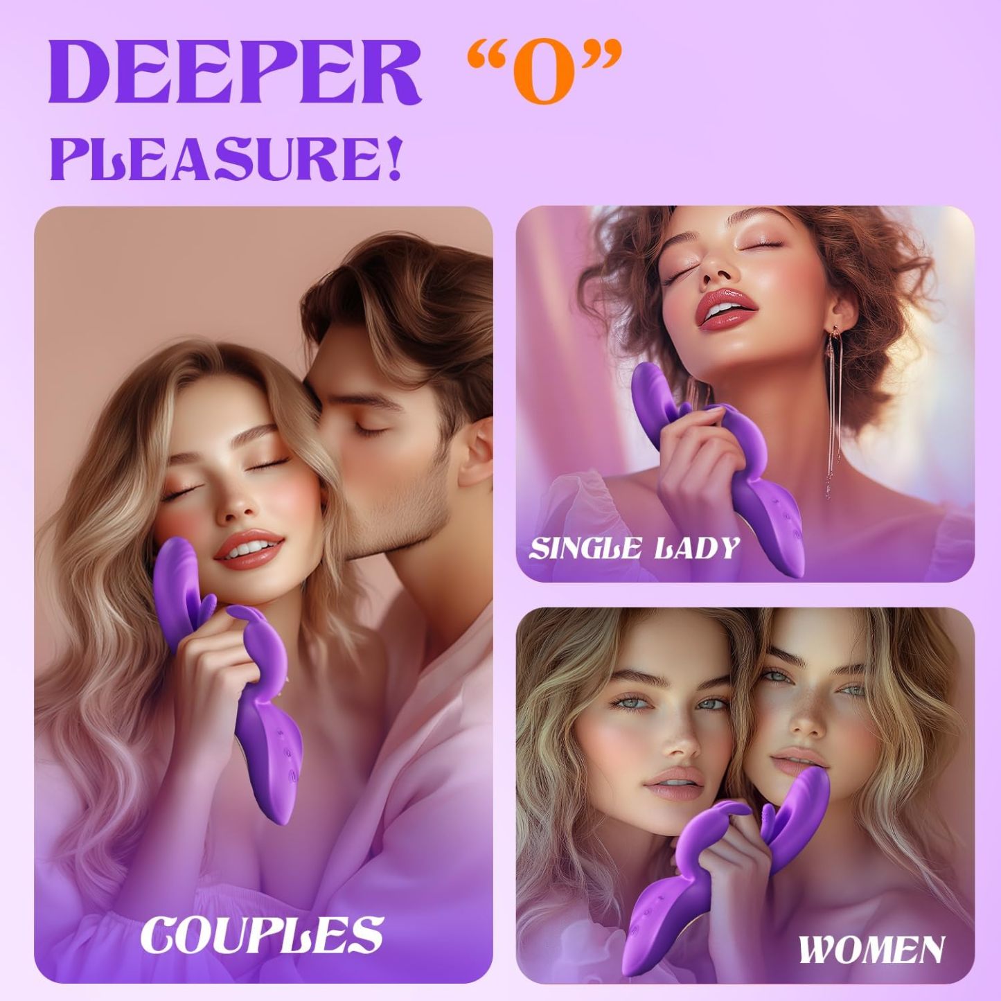 Vibrator Sex Toys for Women - 4IN1 Rabbit Vibrators Adult Toys with 7 Flapping & Vibrating & Tapping Modes, New APP G Spot Anal Thrusting Dildo, Clitoral Vibrater for Female Couples Rose Sex Toy Games