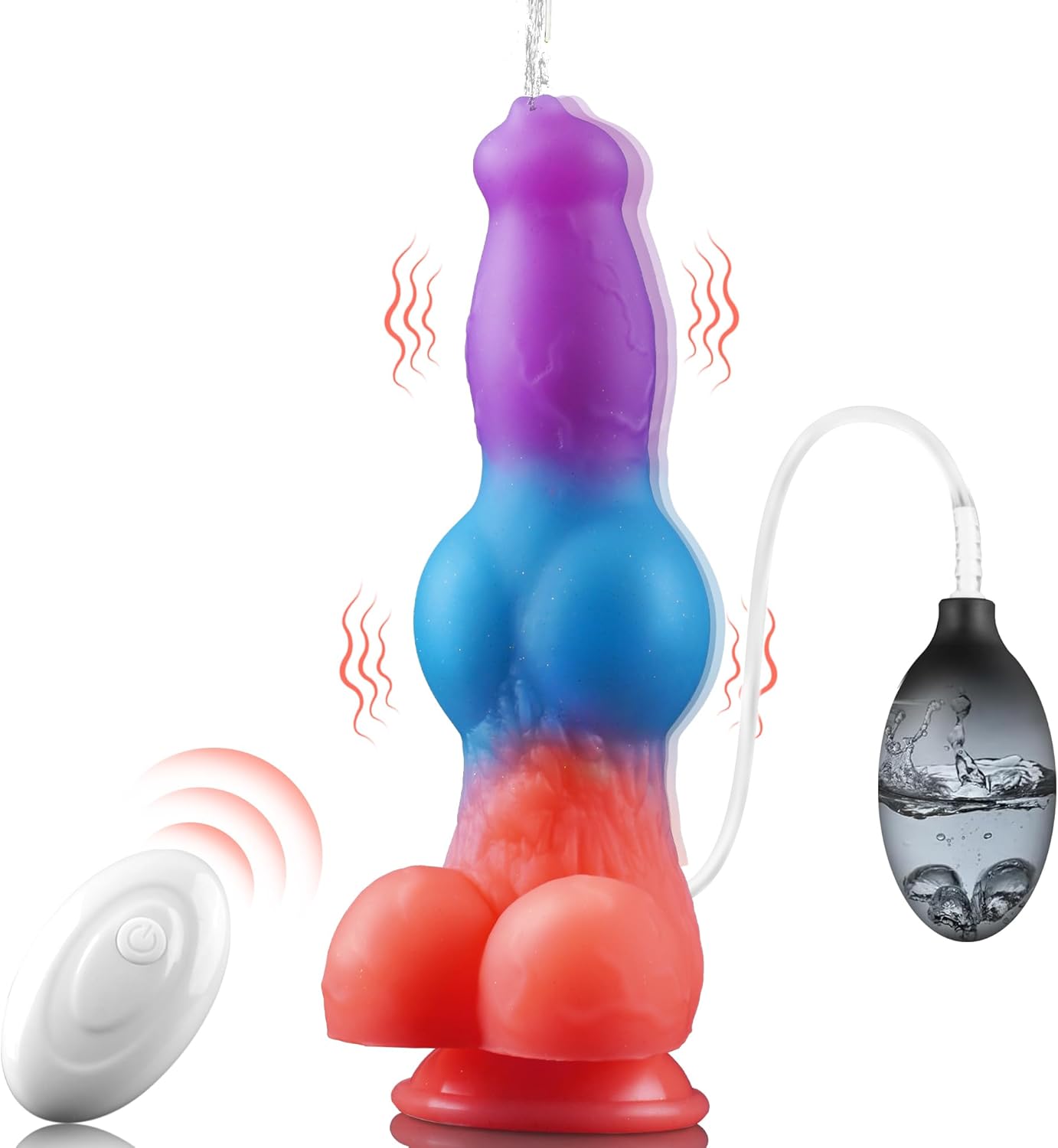 Vibrating Monster Dildo Fantasy Squirting Dildo Knot Dragon Dildo Ejaculating Toy - 9.53" 3IN1 Dog Dildo Animal Ejaculating Dildo with 10 Modes, Alien Dildo Huge Horse Dildo, Adult Toys for Women Men