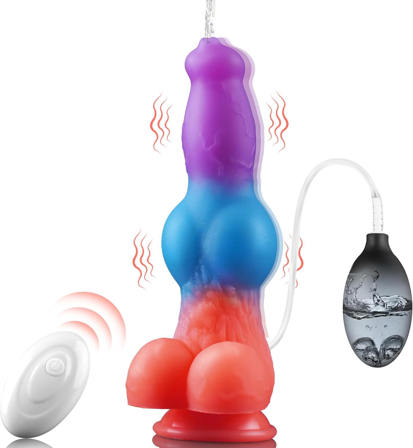 Vibrating Monster Dildo Fantasy Squirting Dildo Knot Dragon Dildo Ejaculating Toy - 9.53" 3IN1 Dog Dildo Animal Ejaculating Dildo with 10 Modes, Alien Dildo Huge Horse Dildo, Adult Toys for Women Men
