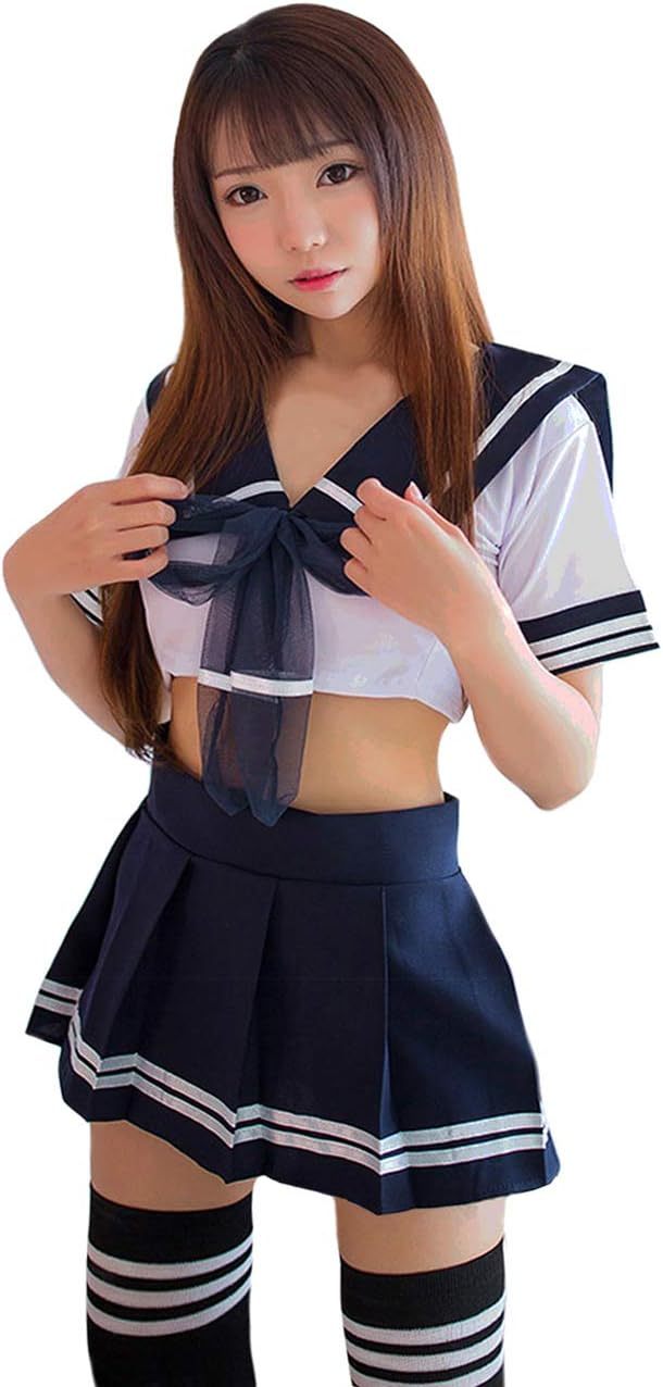 Schoolgirl cosplay mini sailor suit