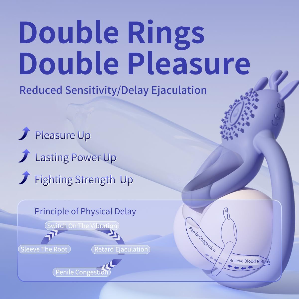 Moose Men's Vibrating Cock Ring Silicone 7 Vibration Modes