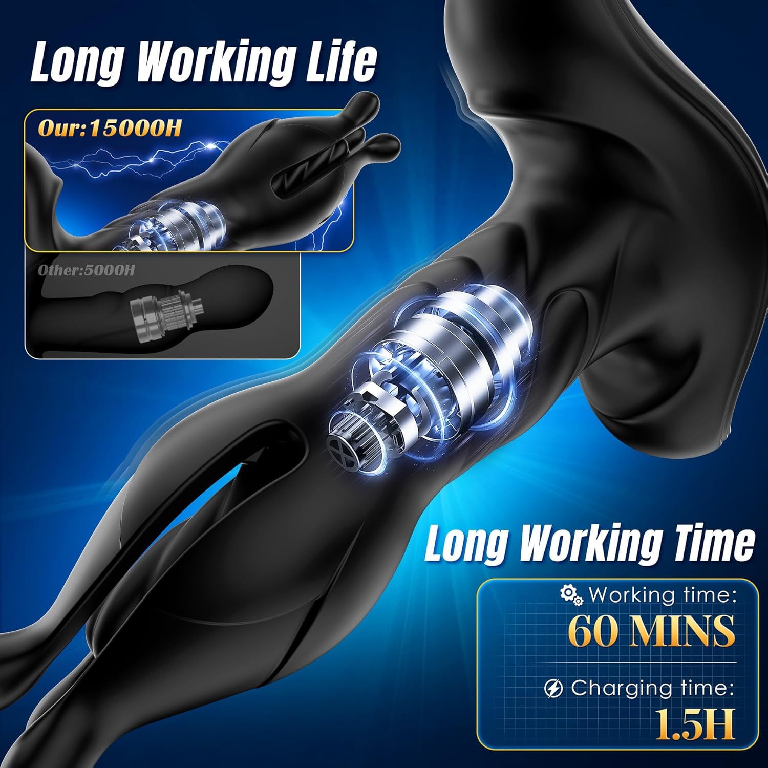 Prostate Massager Anal Toy with 9 Tension Shocks