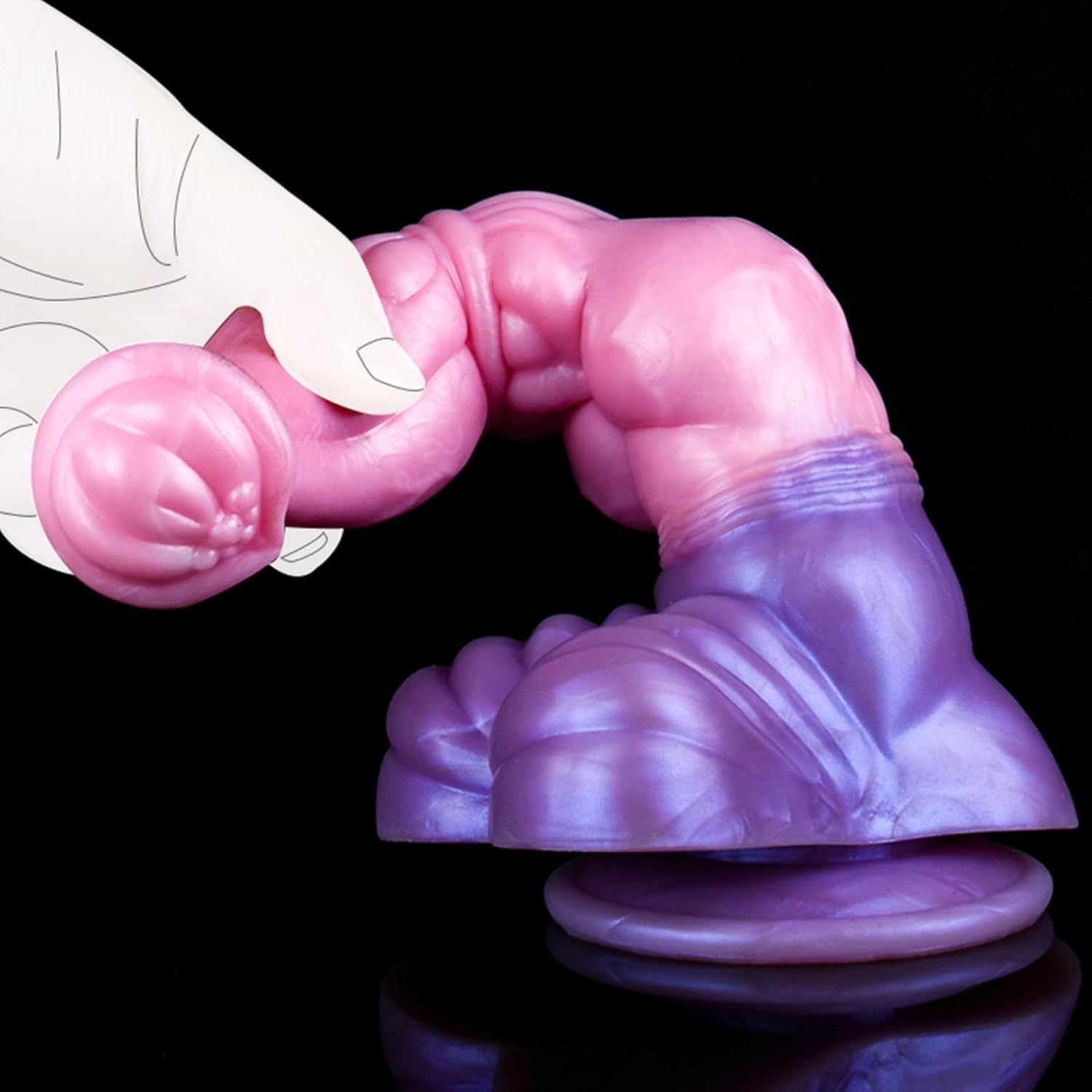Horse Dildo,Pink Huge Silicone Dildos with Powerful Hands-Free Suction Cups and Thick Knot Realistic Animal Dildo Large Anal Plugs Adult Sex Toys Suitable for Man Women Couples