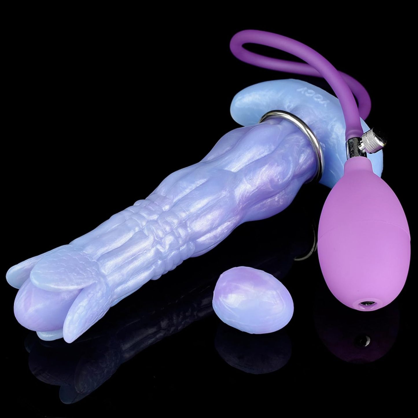 Pneumatic Monster Egg Layer with 5 Eggs, 8.1 Inch Silicone Egg Laying Tentacle Dildo Inflatable Anal Plug