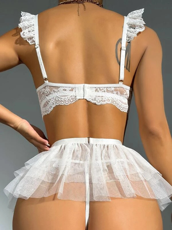 Hot sexy lingerie lace lace comfortable gathered mesh skirt sexy thong sexy