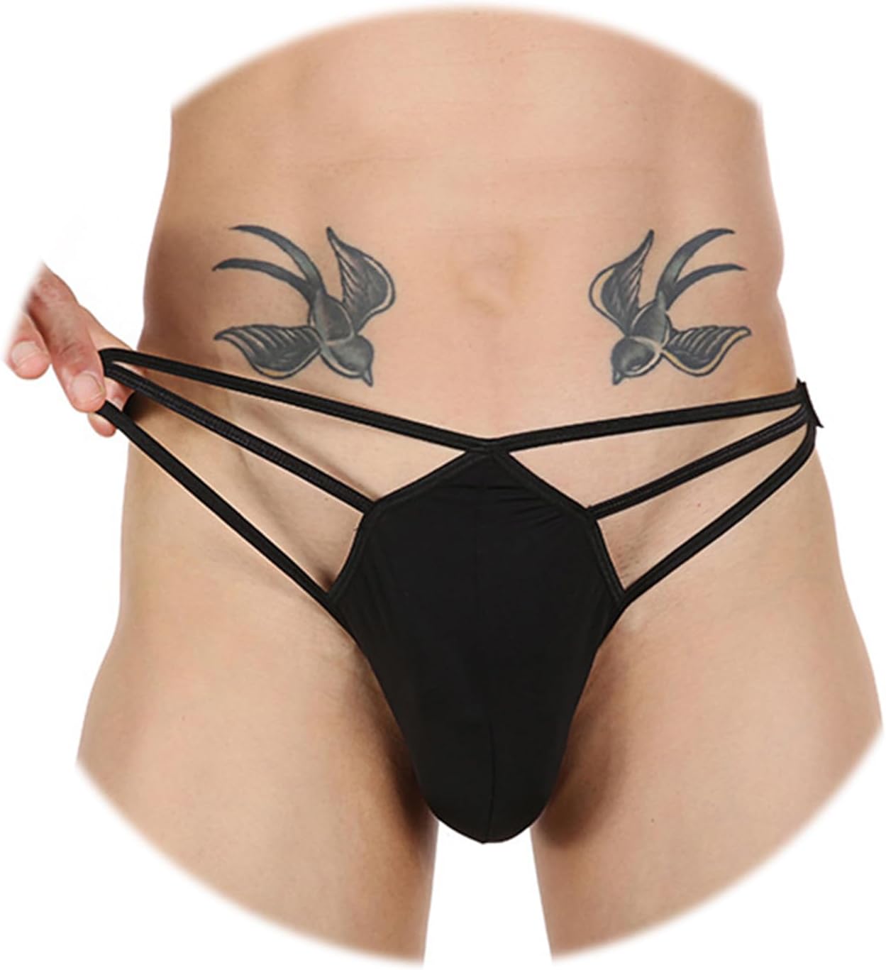AOWAWO Men's Sexy Ice Silk Thong