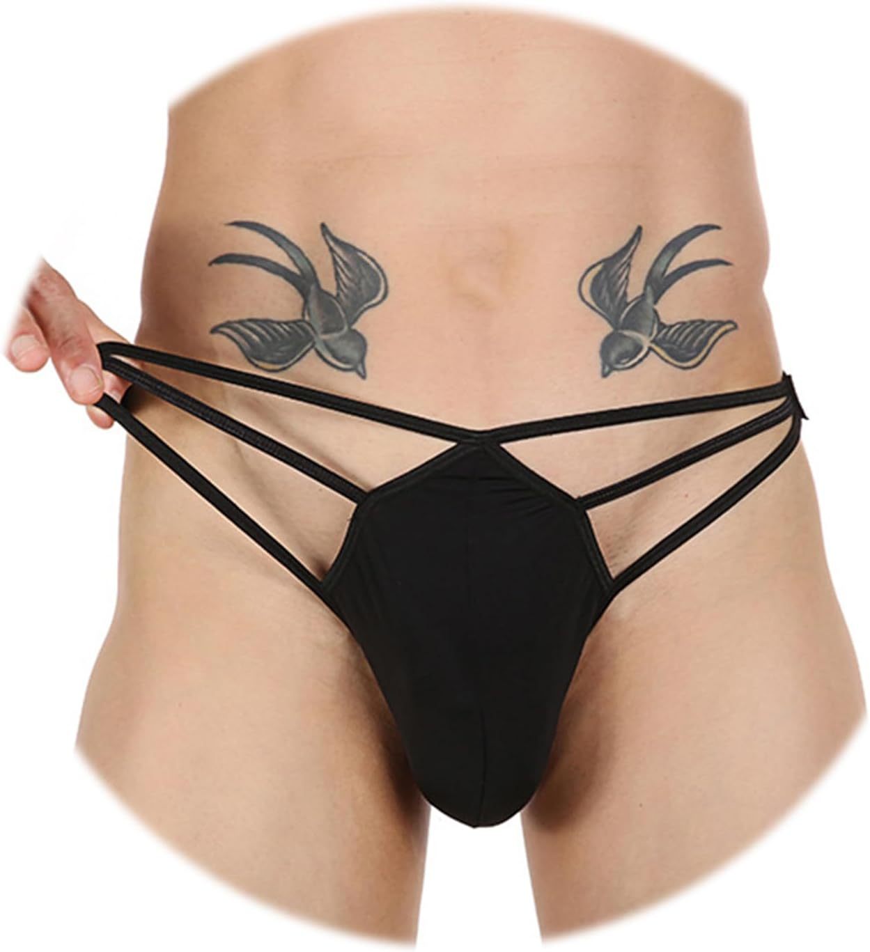 AOWAWO Men's Sexy Ice Silk Thong