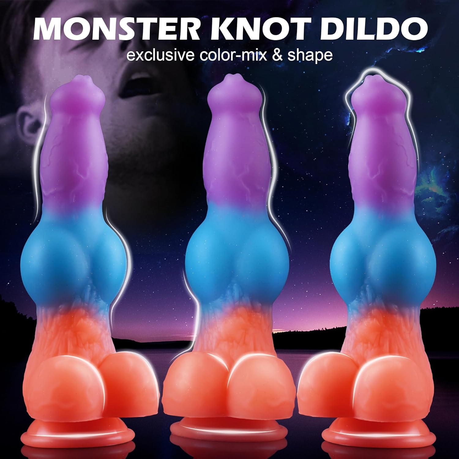 Vibrating Monster Fantasy Squirting Dildo 9.53 Inch 3-in-1